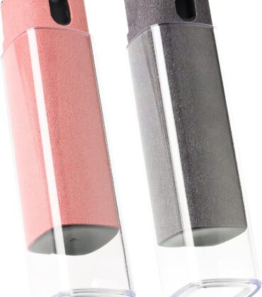 CUIUD Touchscreen Screen Cleaner Kit 2 Pcs, Phone, Tablet and Car Screen Cleaner, Two in One Spray and Microfiber Cloth(Grey&Pink)